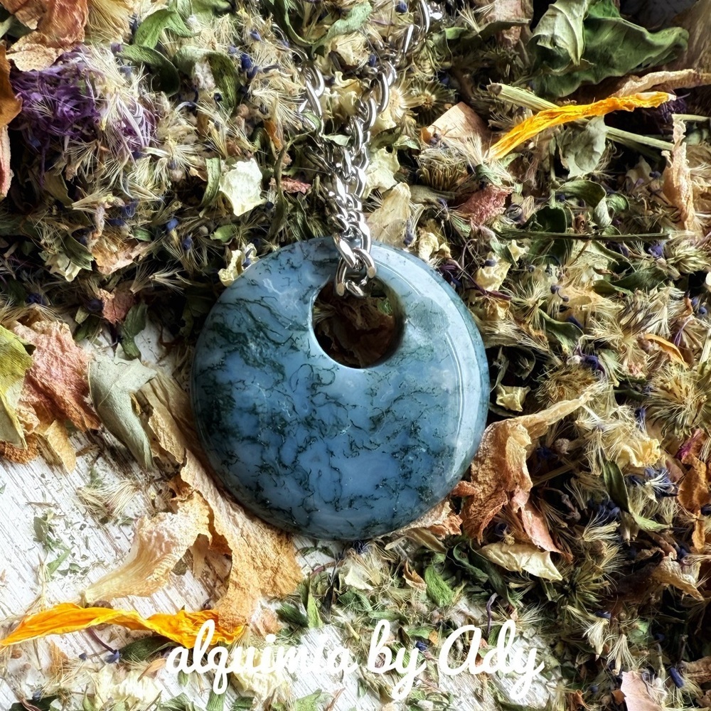 Alquimia Green and Silver Pendant Necklace
